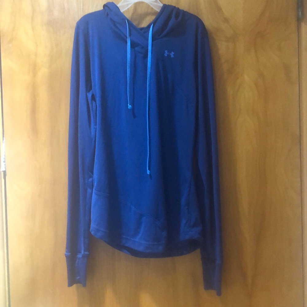 UA Green Heat gear Women’s small blue ltwt hoodie